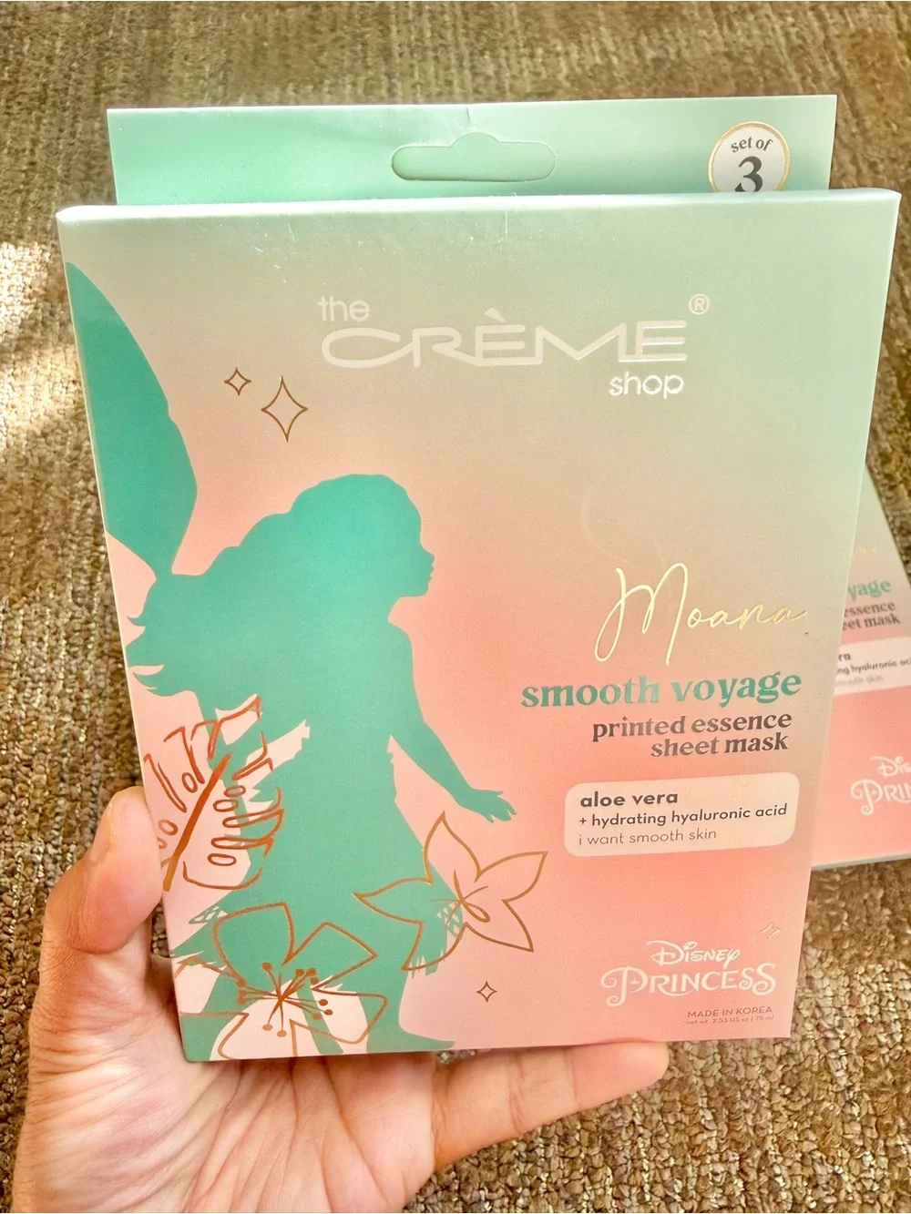 Disney Moana x The Crème Shop Set of 3 Facial Sheet Masks Per Pack (3 Packs)